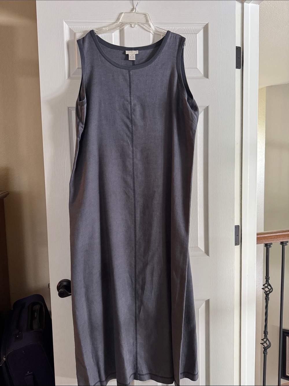 J. Jill Sleeveless Charcoal Gray Midi Dress